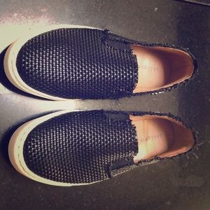 Black Faux Leather Loafers